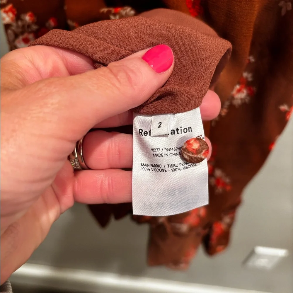 Reformation Brown Floral Mini Dress - Picture 9 of 13
